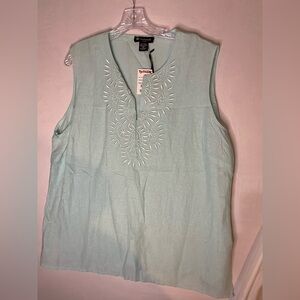 Valerie Bertinelli Mint Sleeveless Blouse